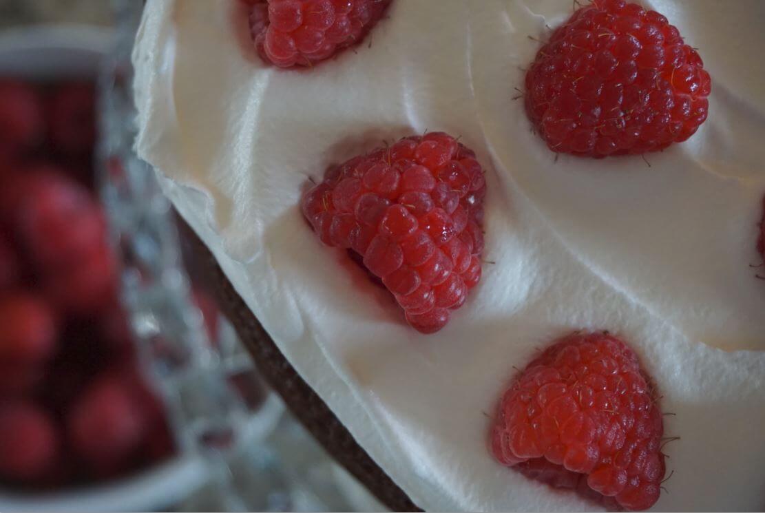 Raspberry Layer Cake Close Up