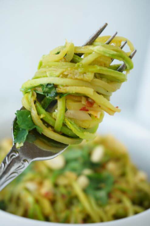 Zucchini Noodles on Fork