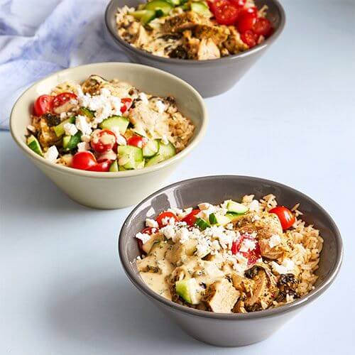 Quick Cooker Recipes Mediterranean Chicken and Rice Bowls