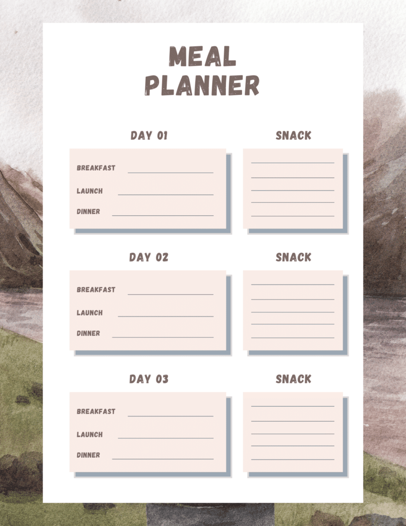 Camping Menu Planner