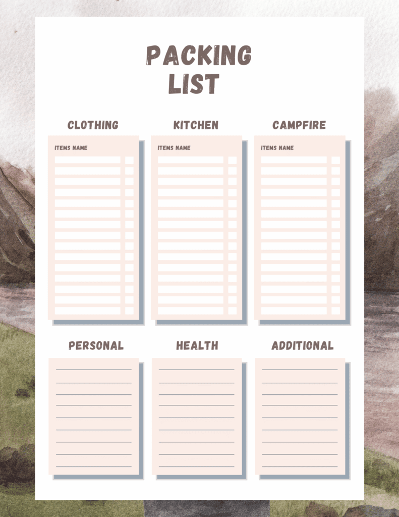 Camping Packing List