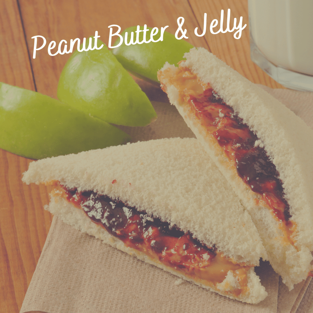 camping lunch idea peanut butter and jelly