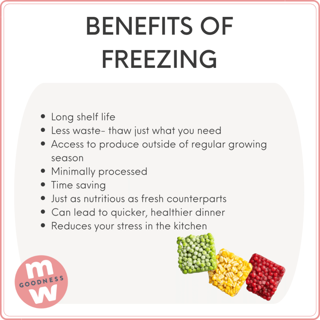 Benefits of using frozen food