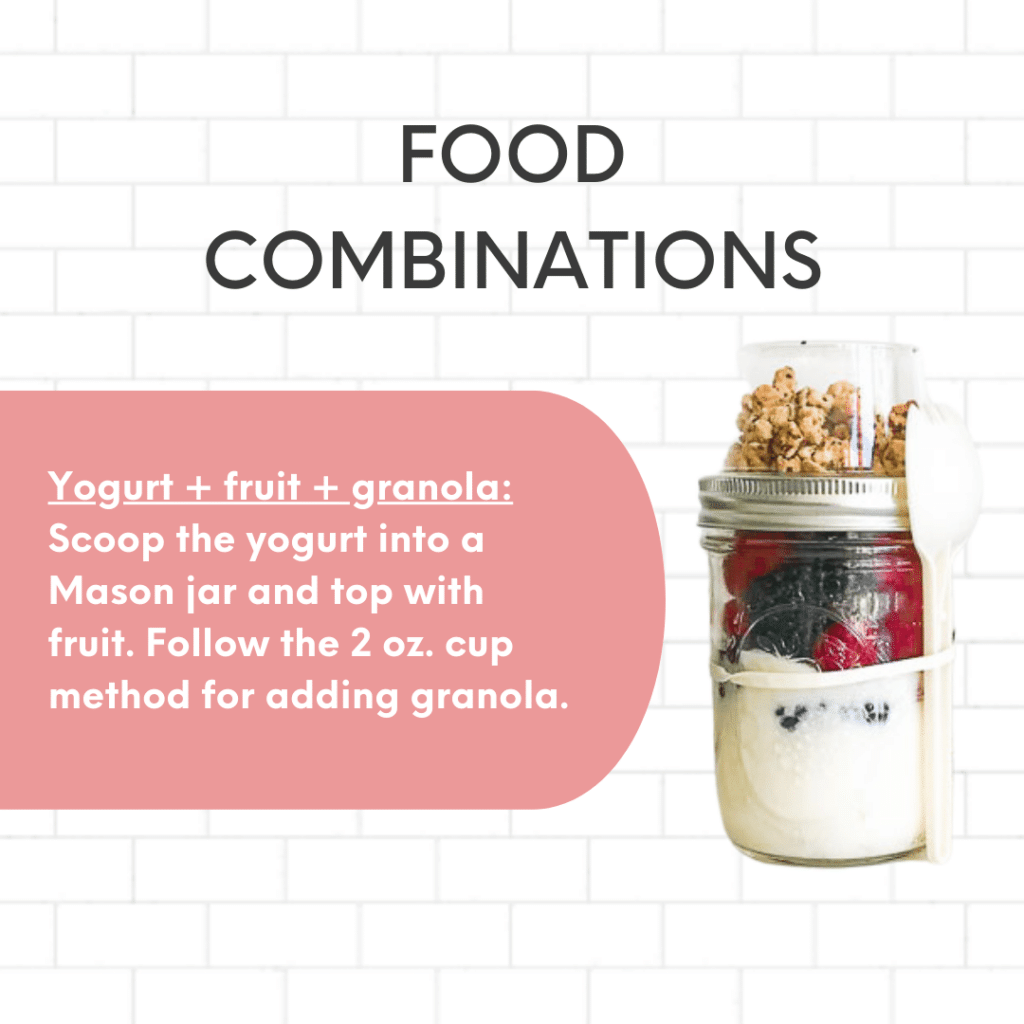 Healthy camping snacks fruit and granola and yogurt